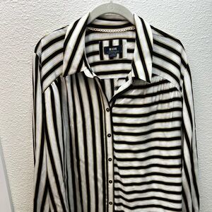 Maeve Anthropologie button down stripped blouse